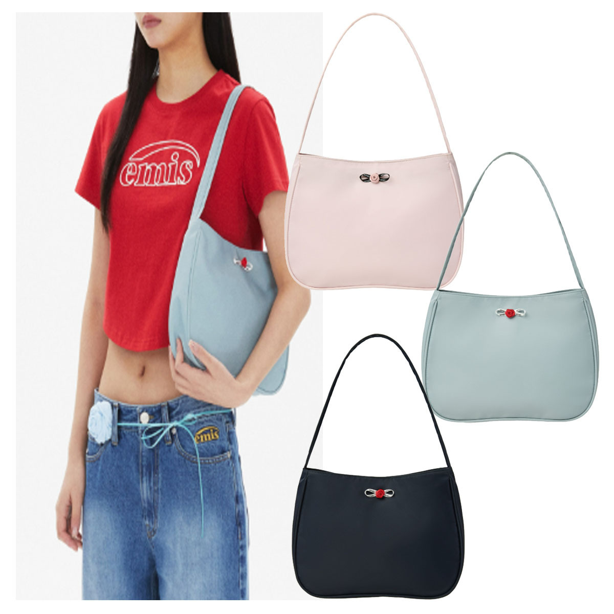 ショルダーバッグ・ポシェット EMIS MINI CORSAGE APPLIQUE SHOULDER BAG 5BJH660