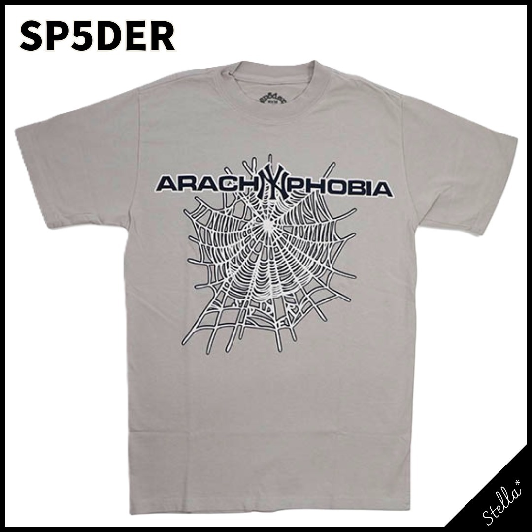 ■SP5DER■人気 ARACH NY PHOBIA Tシャツ アッシュグレー 国内発