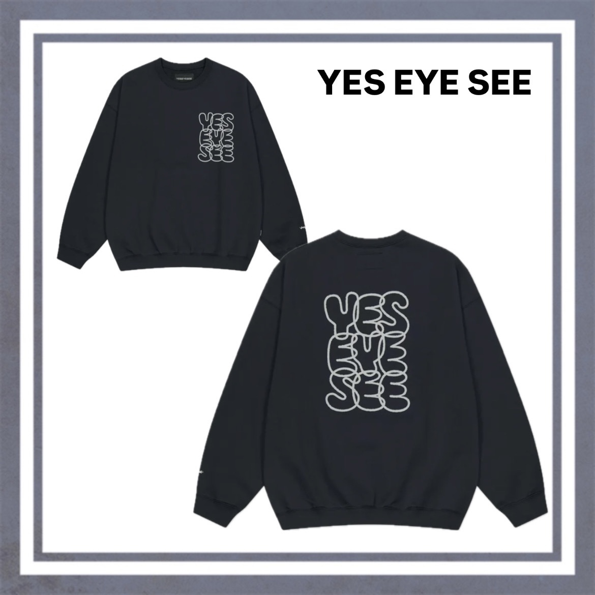 【YES EYE SEE】C-Logo Sweatshirt Charcoal