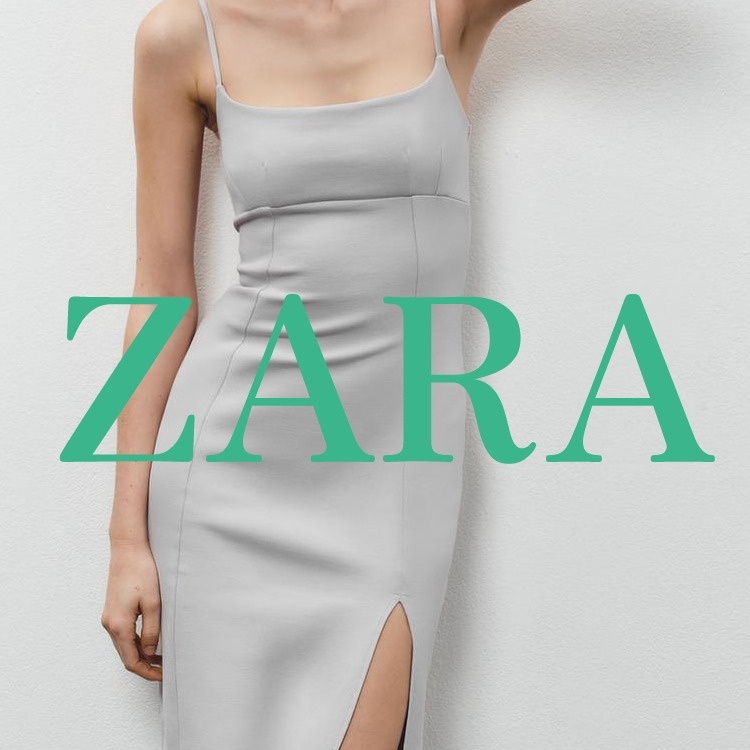 【ZARA】インターロックニット ストラップワンピース
