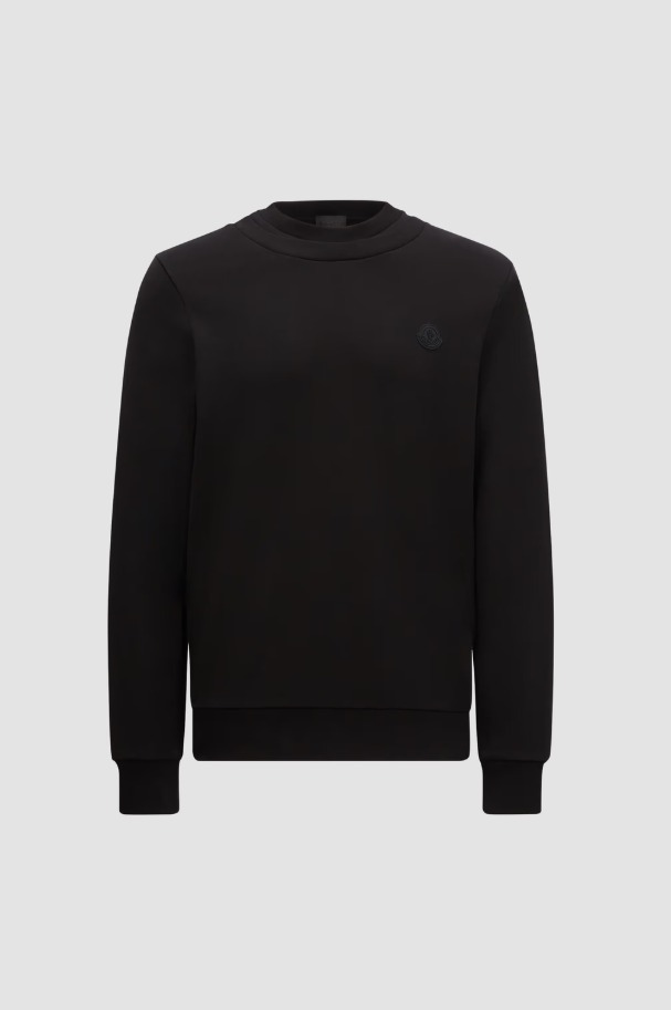 MONCLER 2025春夏新作 シリコンロゴ付 Wネック スウェットシャツ