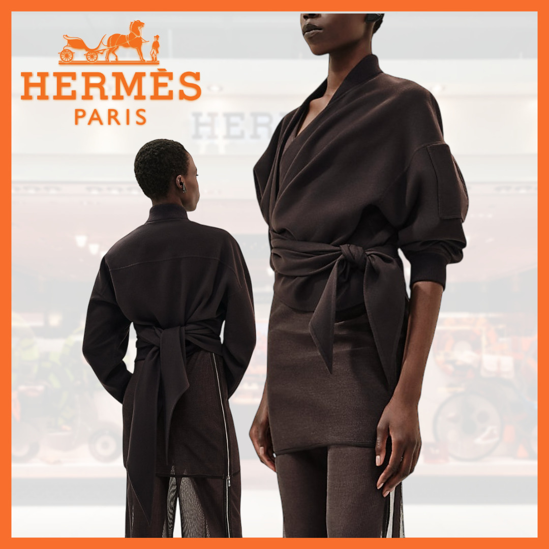 ★洗練されたデザイン★HERMES ラップオーバージャケット