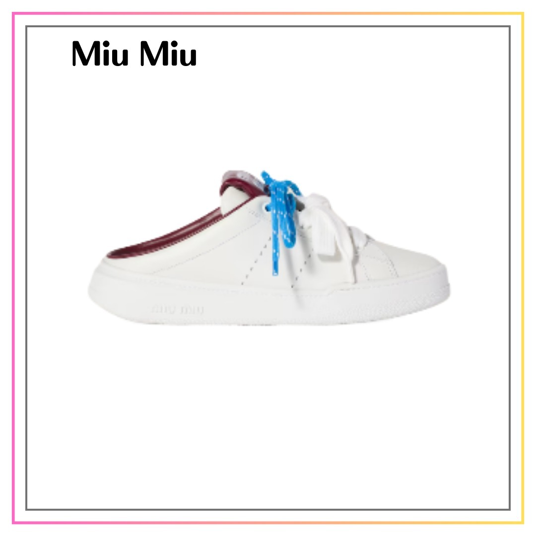 【MIU MIU】レザースニーカーミュール