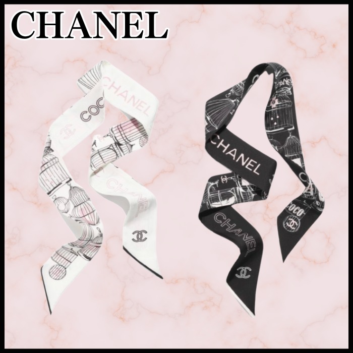 25S◆今季の鳥かごデザイン♪◆CHANEL ツイリー シルク