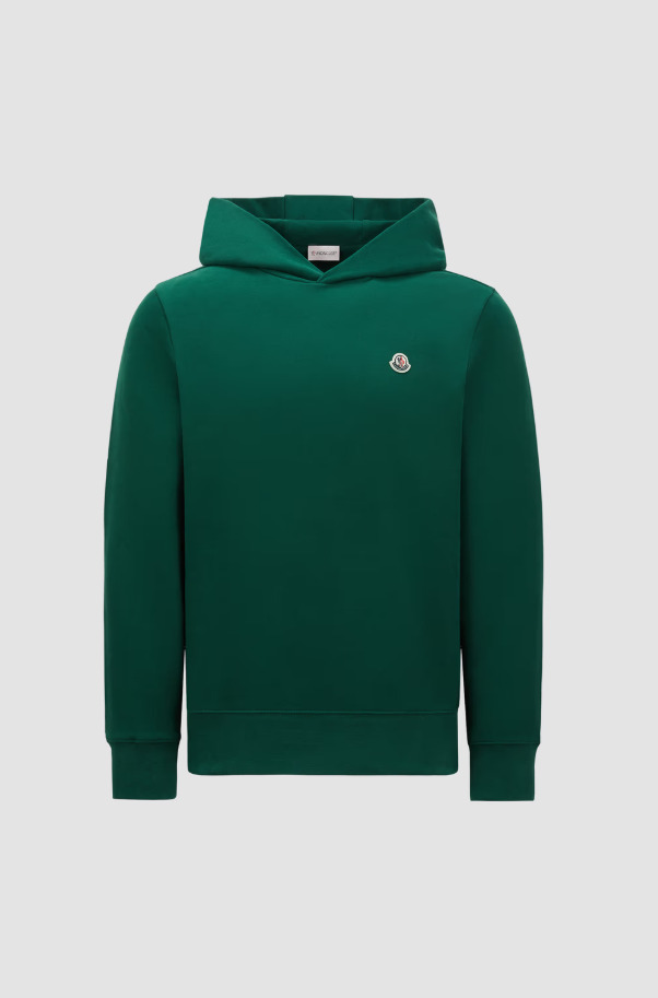 MONCLER 2025春夏新作 コットンフリース素材 ロゴ付きパーカー