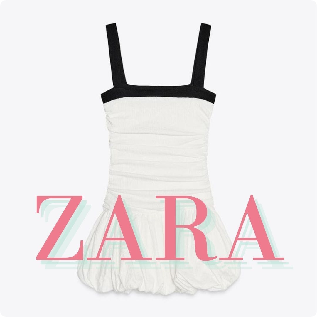 ZARA バルーンシェイプテクスチャードワンピース 5067/171