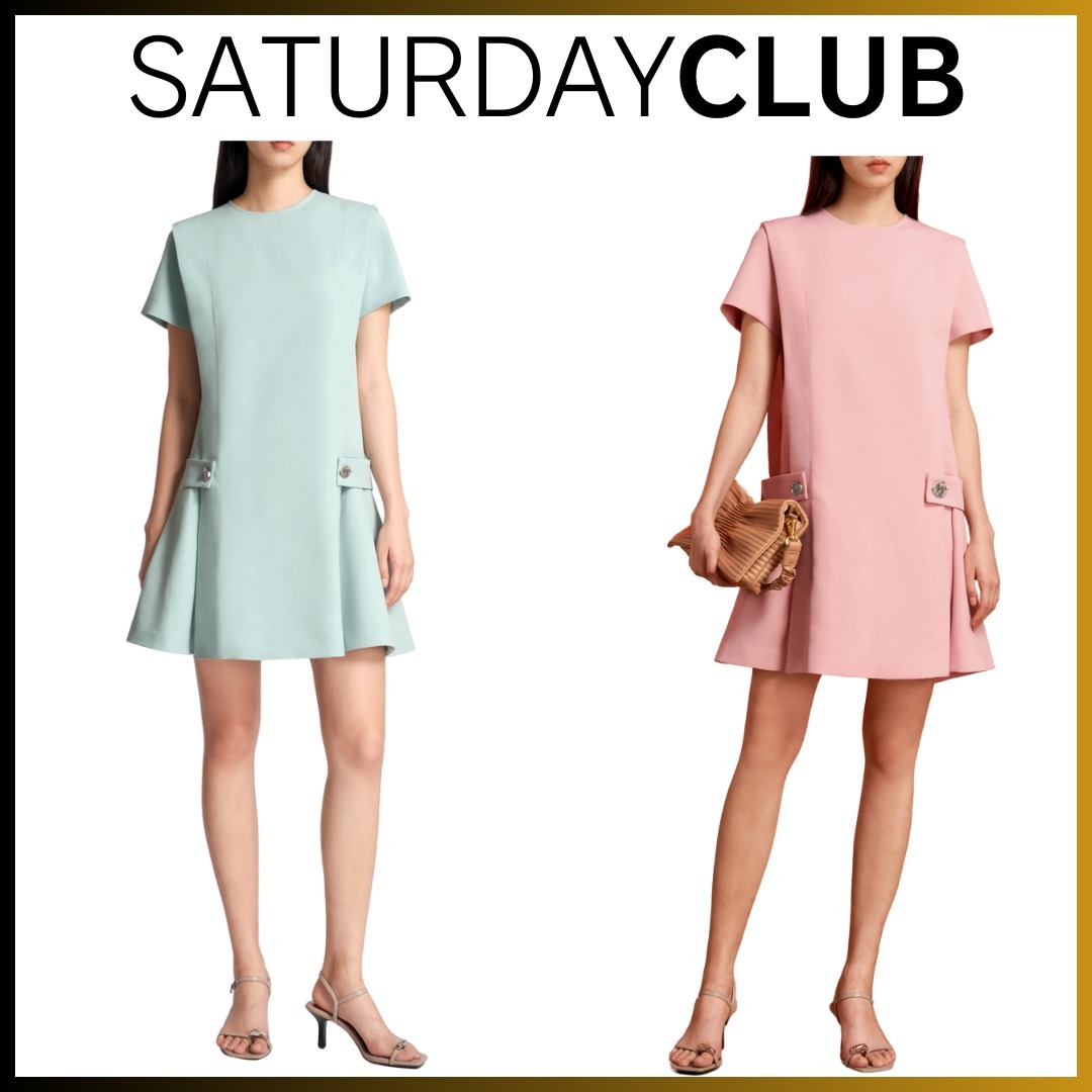 SaturdayClub：ボタン サイドストラップ ワンピース 2色