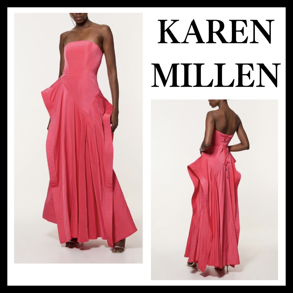 ◆KAREN MILLEN◆ タフタ テーラード マキシドレス