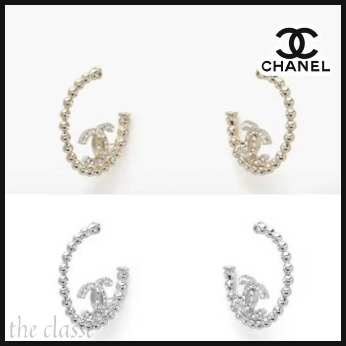 【フープ型×ビジュー☆】どんなコーデにも合う◎ CHANEL ピアス