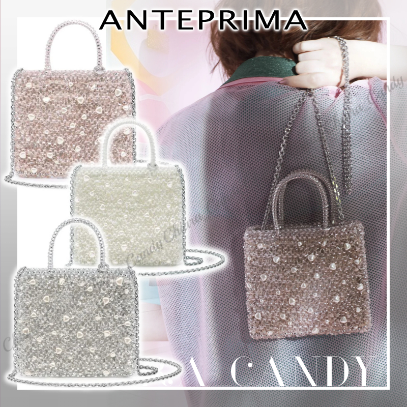 【25SS NEW】ANTEPRIMA/CUORI PERLA GLITTER ワイヤーバッグ/3色