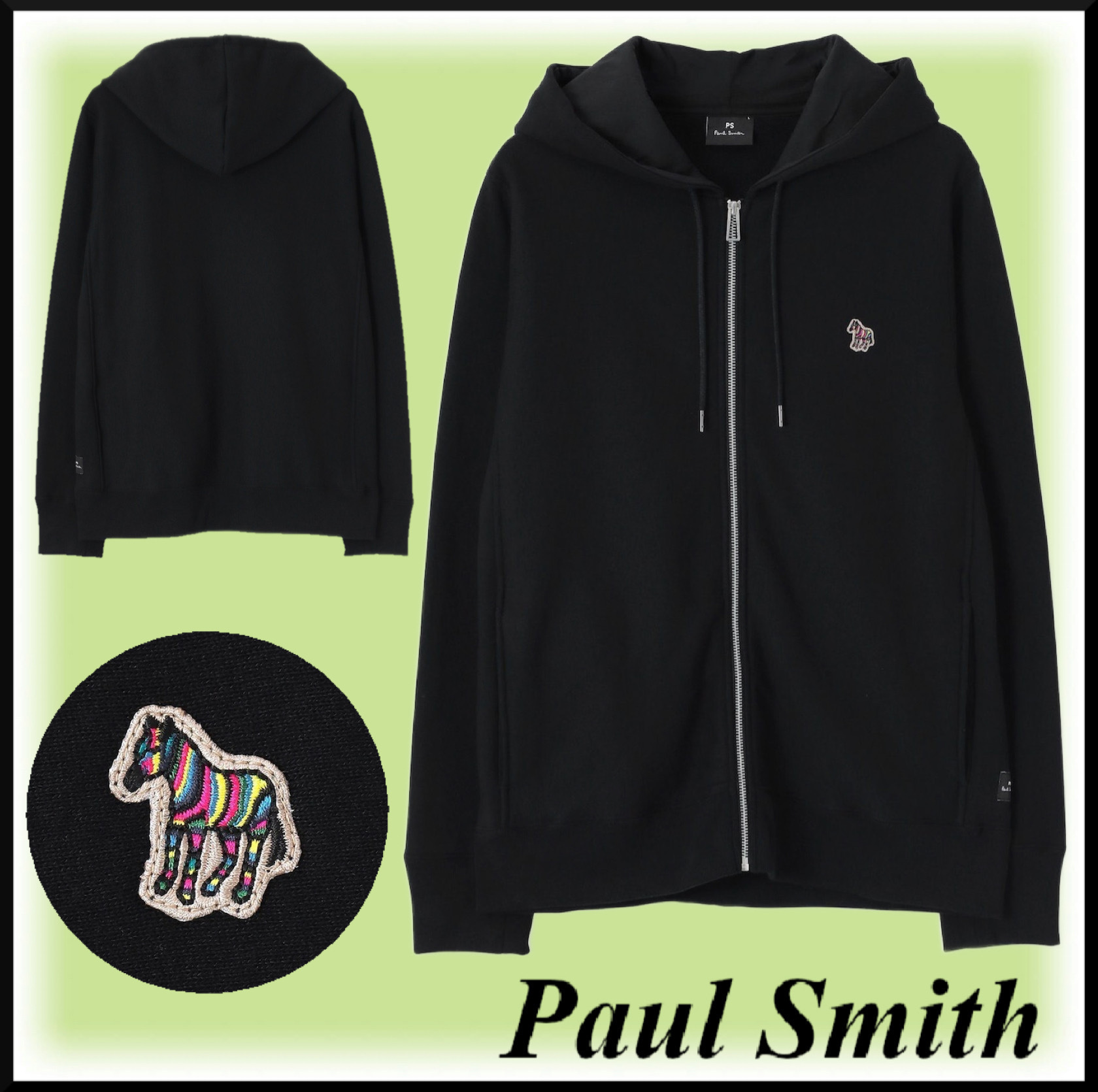 人気★Paul Smith “Sports Stripe Zebra” ワンポイント パーカ