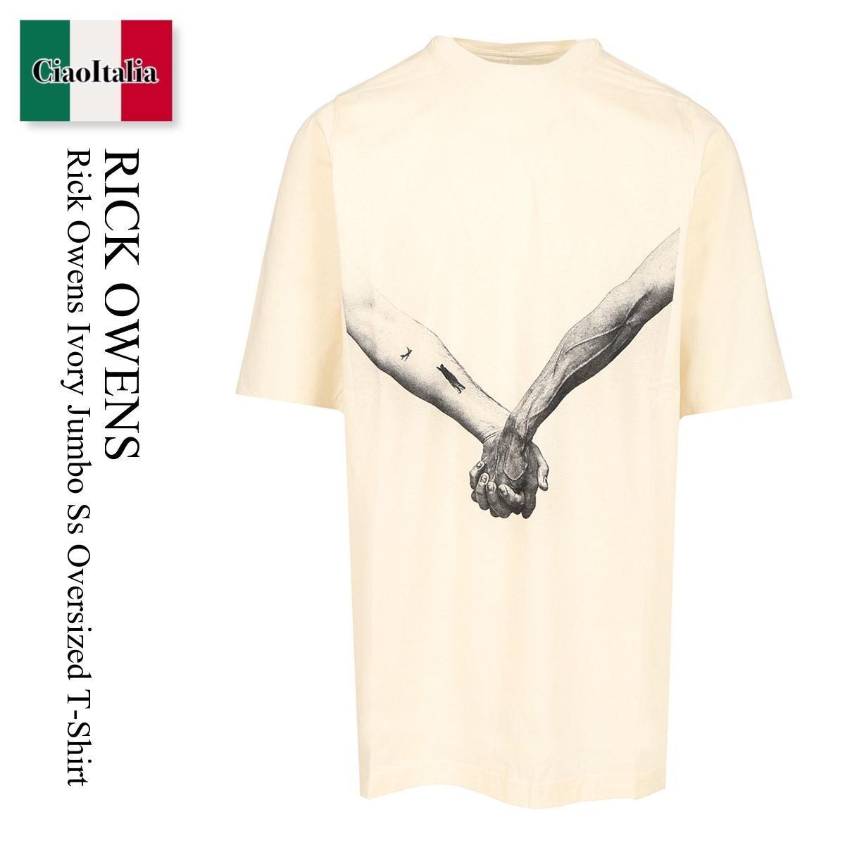 Tシャツ・カットソー Rick Owens Ivory Jumbo Ss Oversized T-Shirt