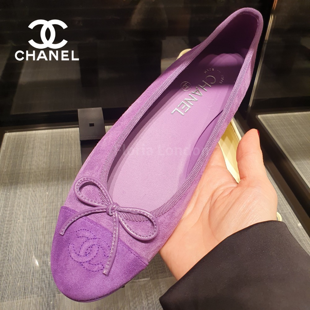 【CHANEL】鮮やかなバイオレット♡ バレリーナ パンプス