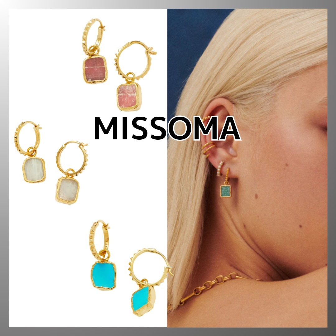 Missoma◆Mini Pyramid チャーム フープ ピアス 天然石