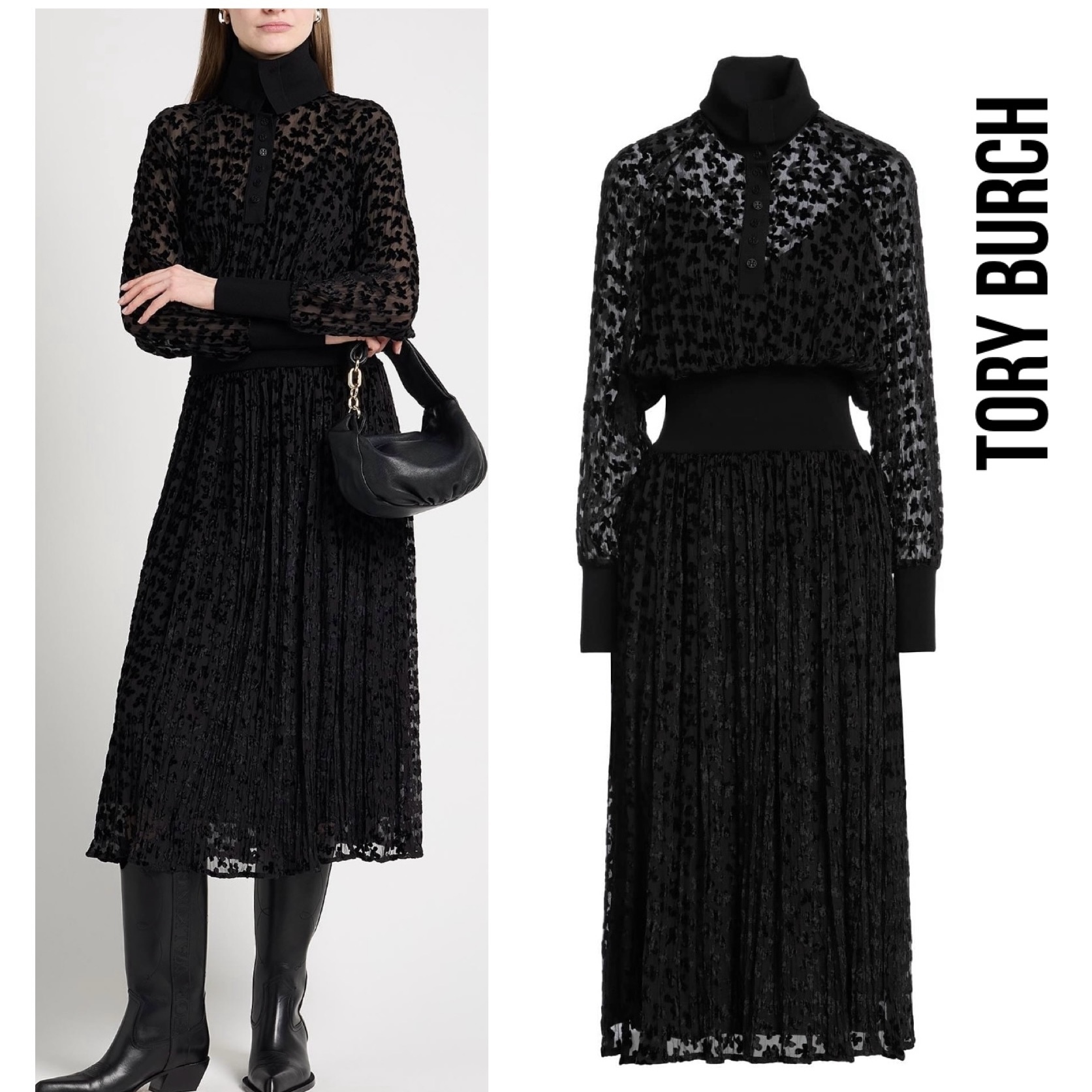 送料関税込み☆TORY BURCH ベルベット シャツワンピース