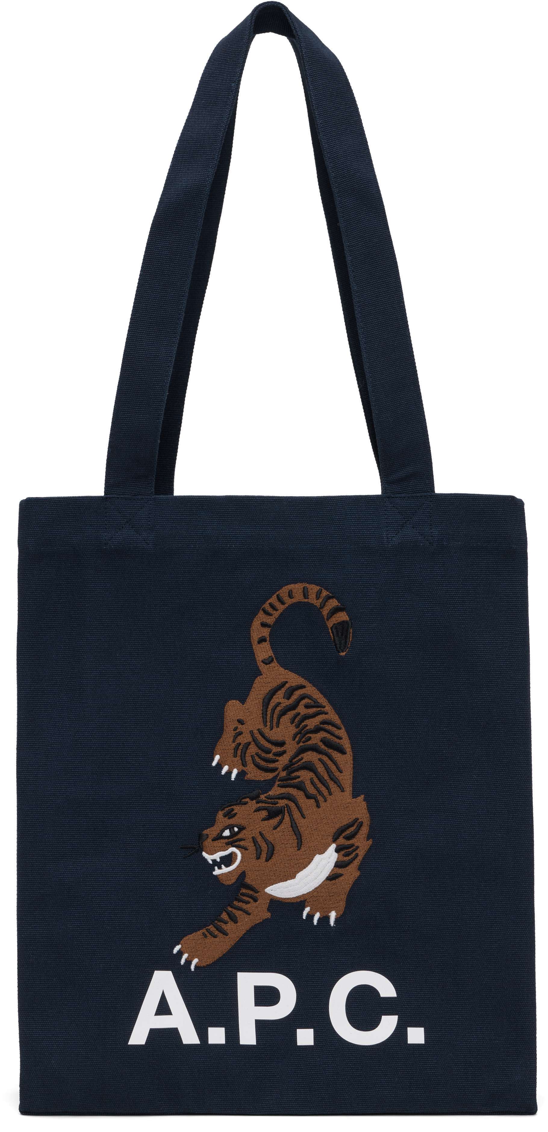 【関税込み】A.P.C. ネイビー Lou Tigre トートバッグ