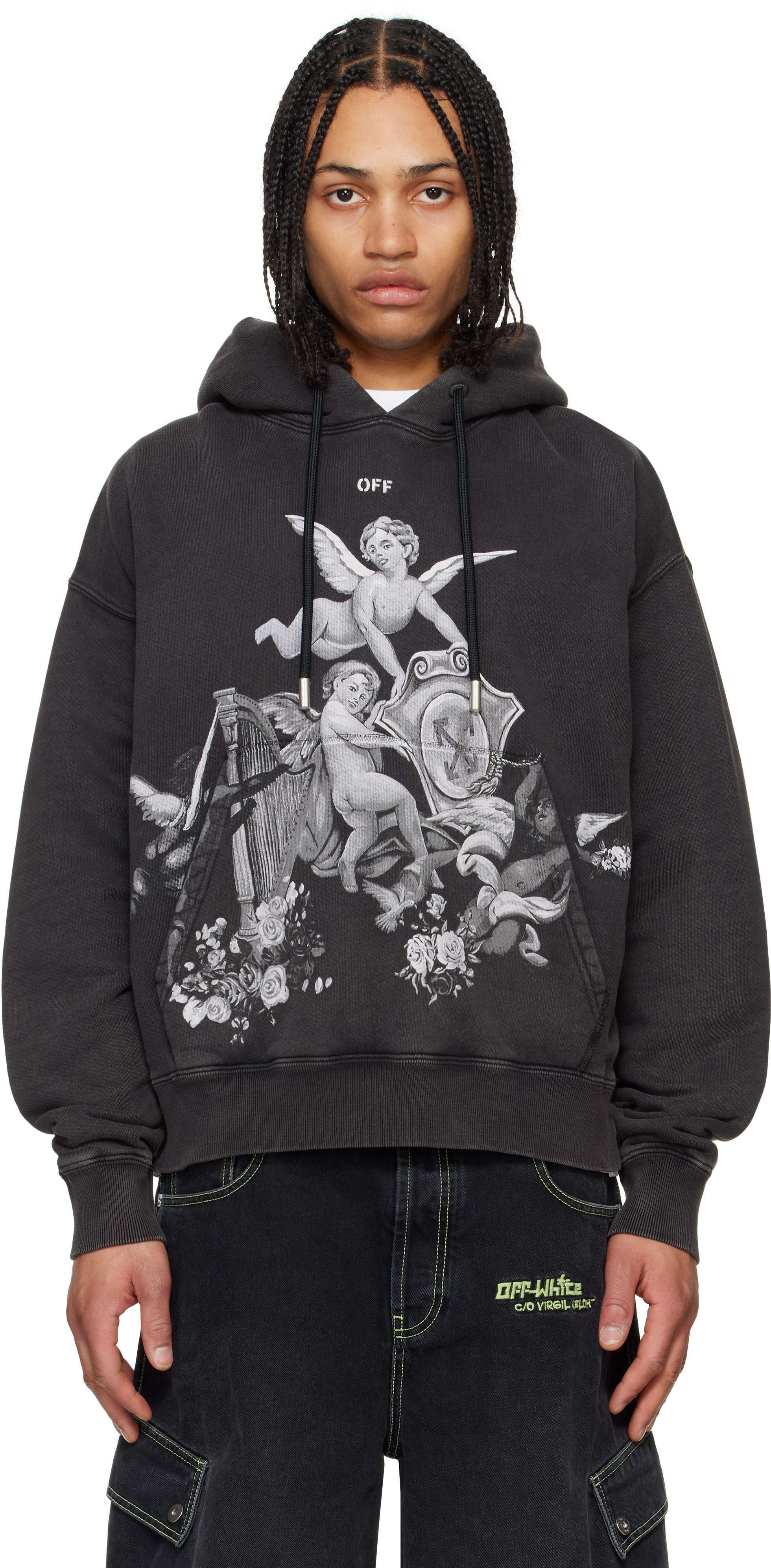【関税込み】Off-White ブラック Putti Skate フーディ