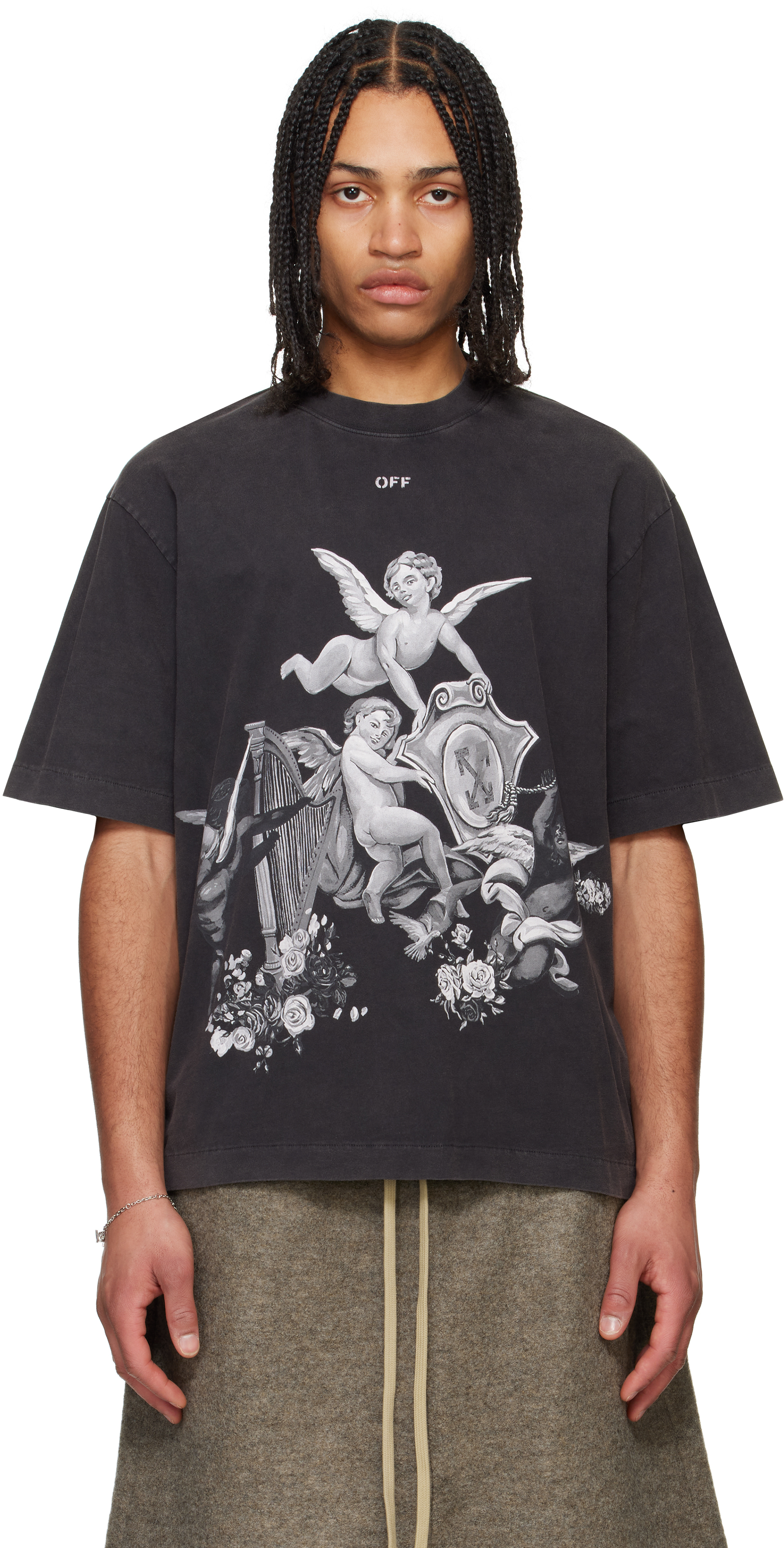【関税込み】Off-White ブラック Vintage Putti Tシャツ