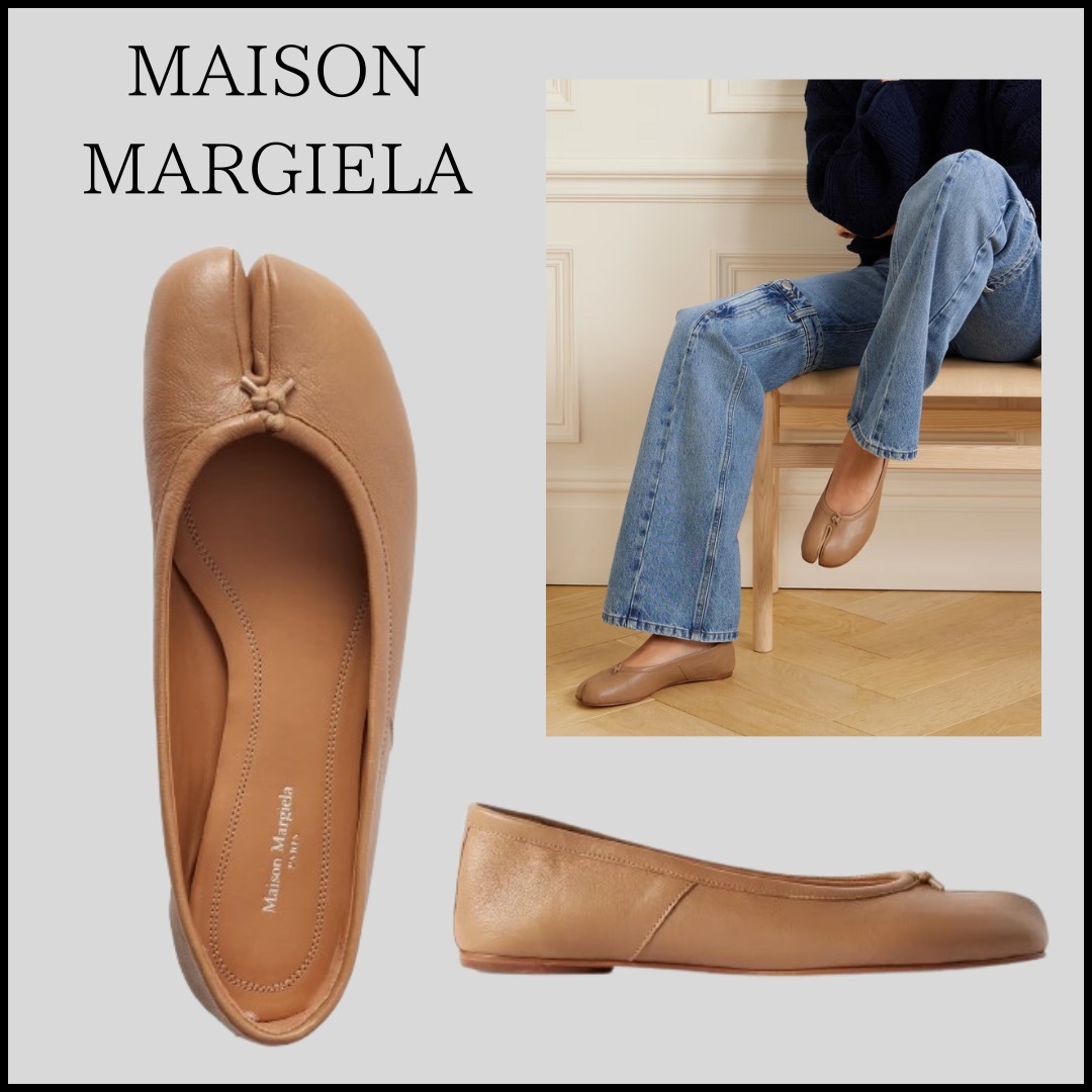 【MAISON MARGIELA】Tabi レザー スプリットトゥ バレエシューズ