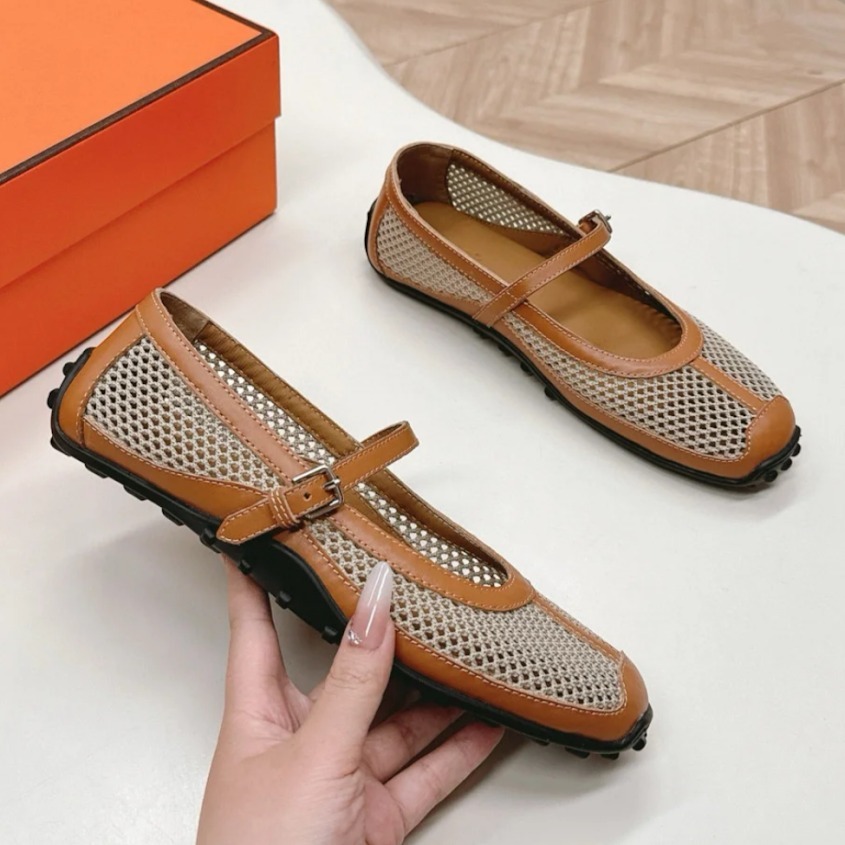 【レトロでオシャレ♪】HERMES バレエシューズ 《キチュ》