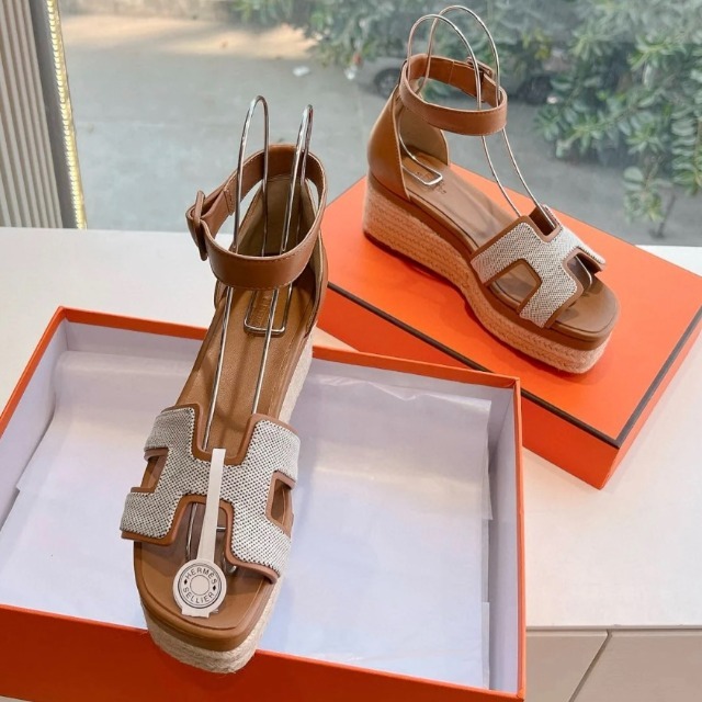 《夏にぴったり☆》HERMES エルダ エスパドリーユ サンダル