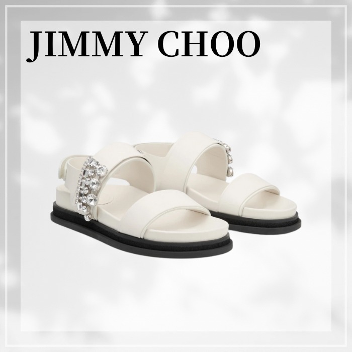 JIMMY CHOO☆ ベリティー サンダル フラット ラテ ビシュー