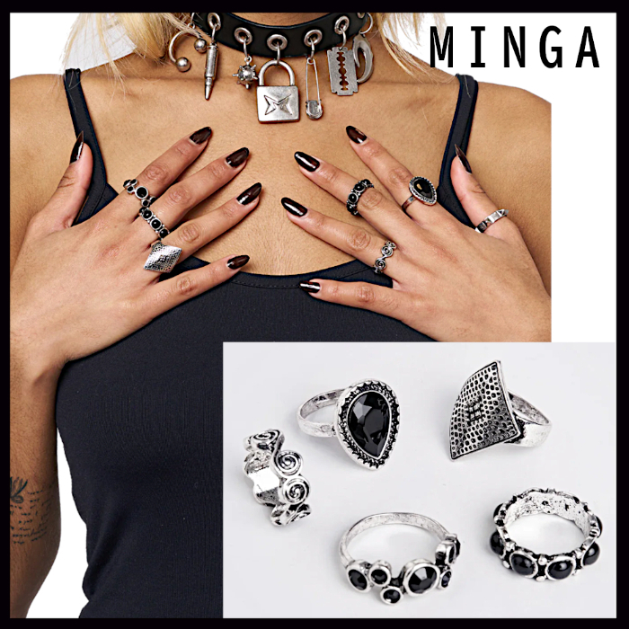 兼用【Minga London】Obsidian リング 指輪 5点 セット 完売前に