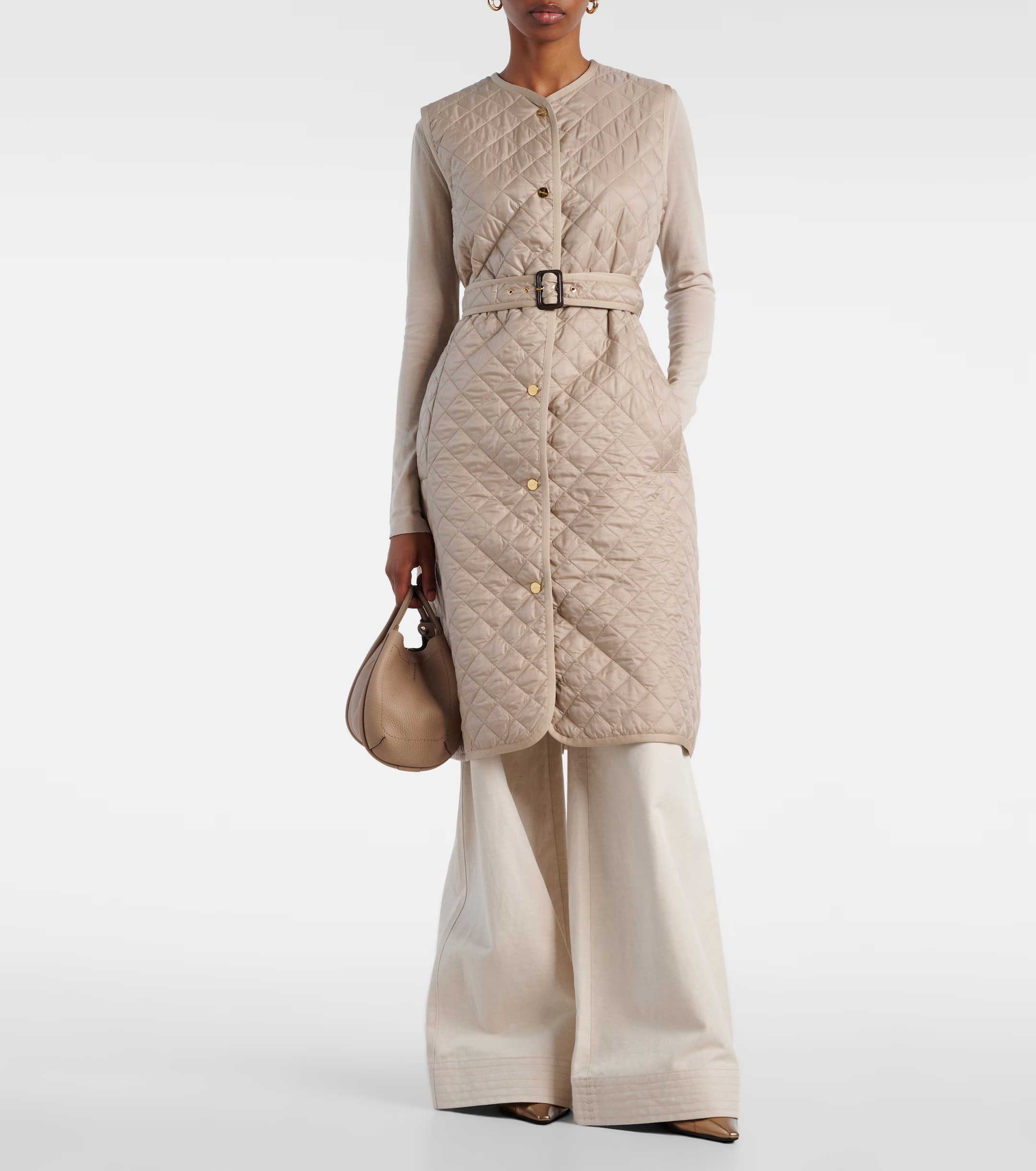 *MAXMARA* Lauren キルティングコート ベージュ ベルト付 MAXMARA* Lauren キルティングコート ベージュ ベルト付 (Max