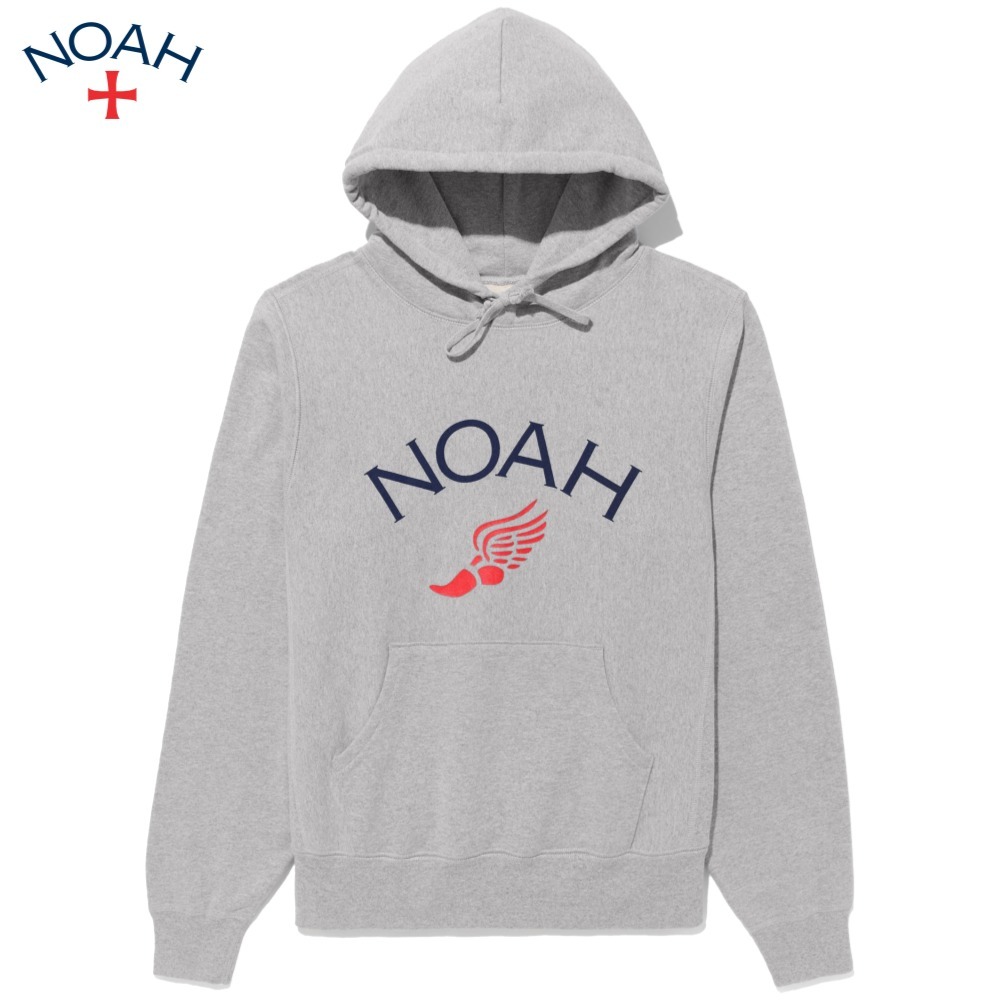 【NOAH】 ★ WING FOOT CORE LOGO HOODIE ★ HEATHER GRAY