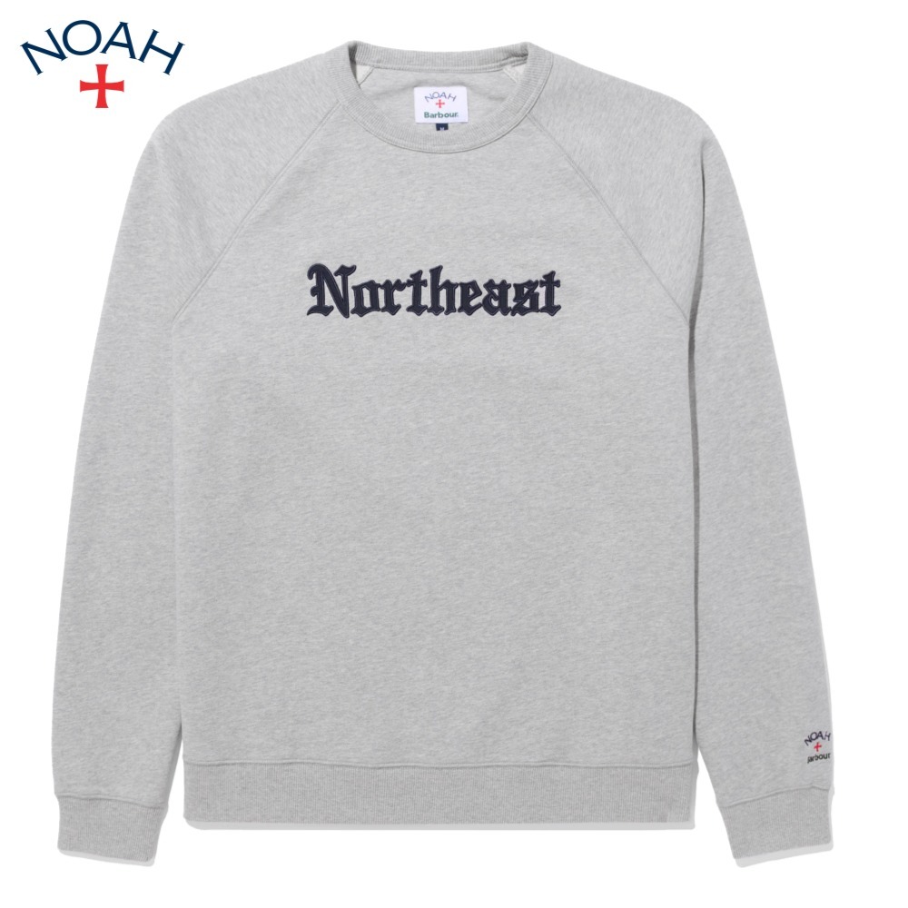 【NOAH】 X BARBOUR NORTHEAST CREWNECK ★ HEATHER GRAY