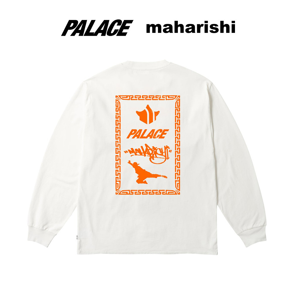 【Palace Maharishi】 Shaolin Tag Longsleeve White - 25SS