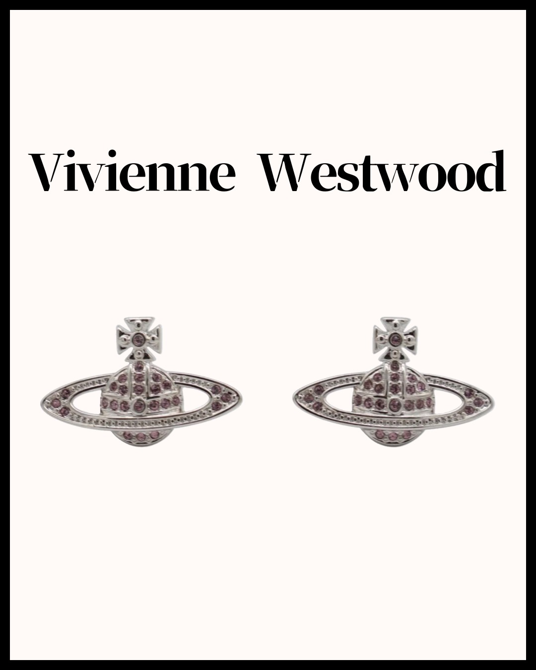 【Vivienne Westwood】ロゴプレート スタッズ ピアス