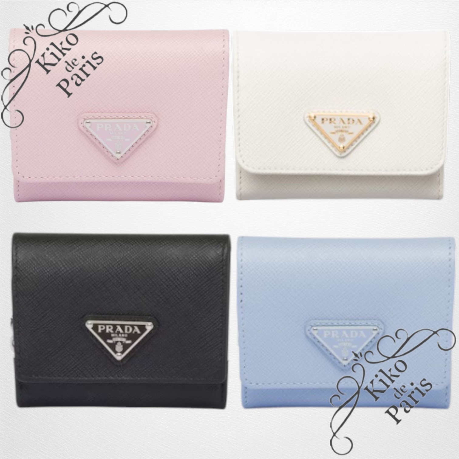 PRADA 直営店より サフィアーノ トライアングル 3つ折り 財布