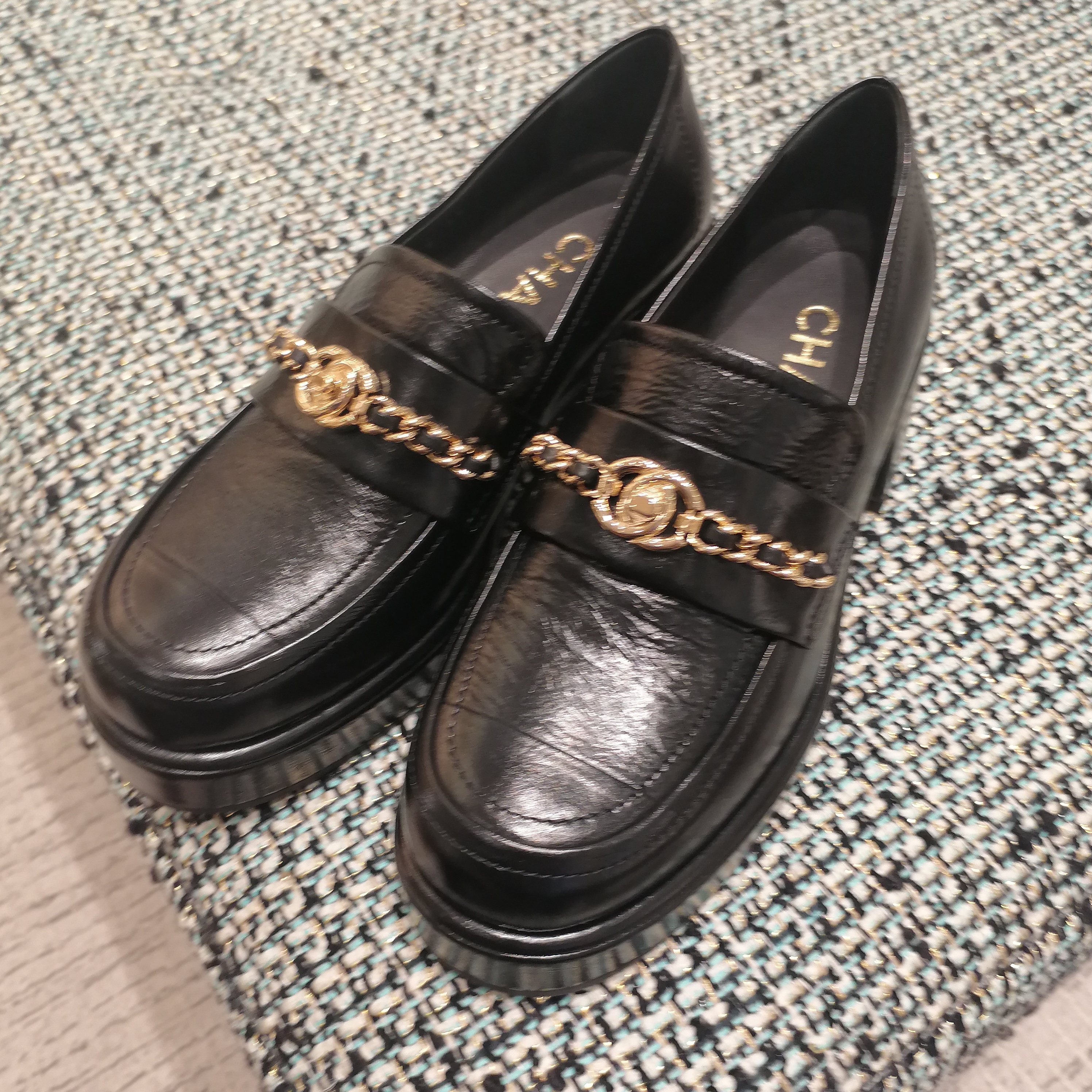 CHANEL ブラック ローファー シャネル ローファー ブラック