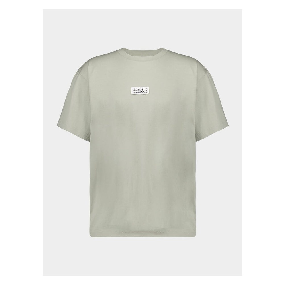 エムエムシックス ナンバーロゴタグTシャツ ベージュ