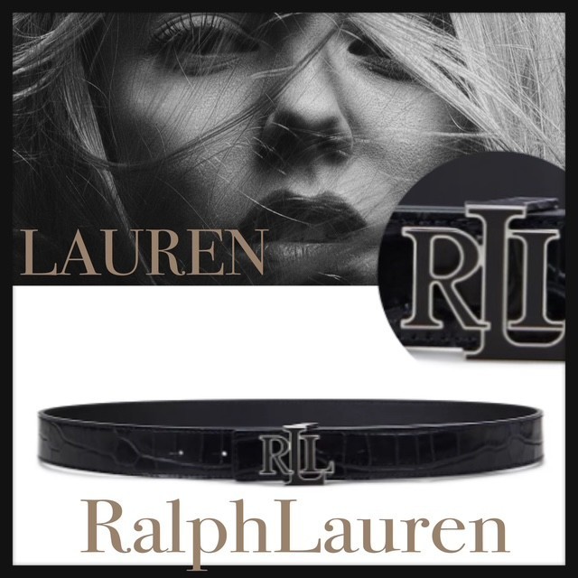 Ralph Lauren★ロゴ リバーシブル ・クロコ風型押しベルト