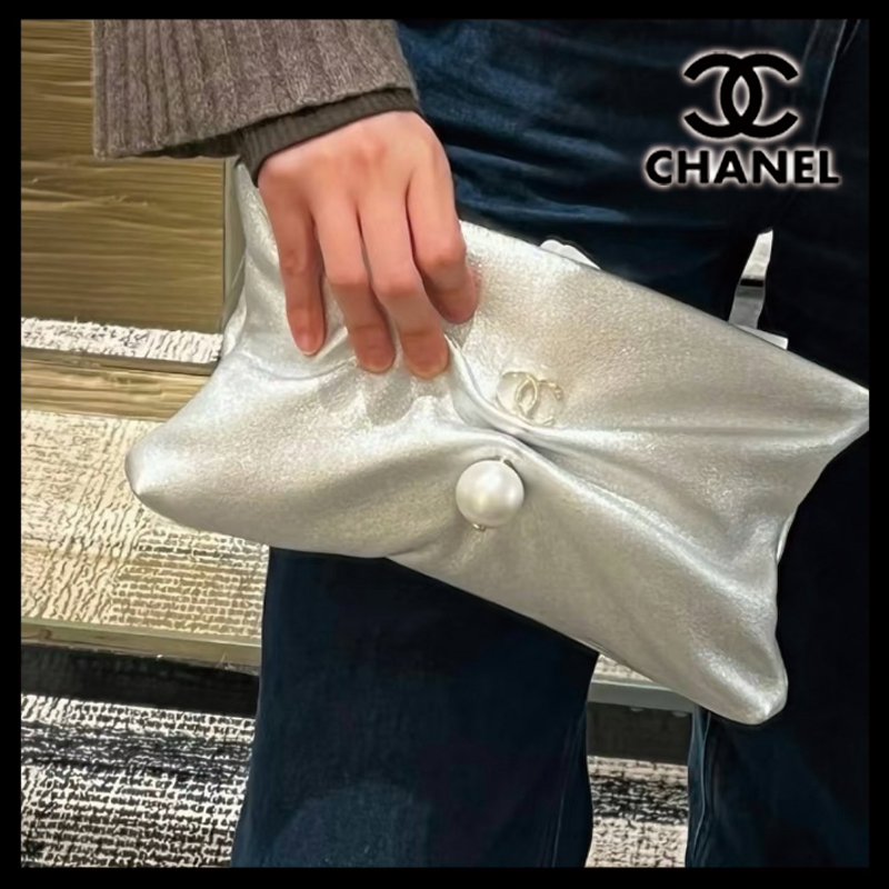 国内発送【パールがエレガント】CHANEL ハンドバッグ クラッチ