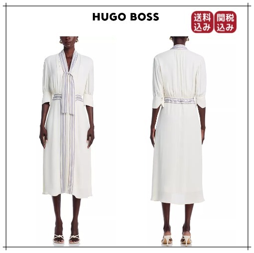 （真美子さん愛用ブランド）Hugo Boss スカーフネックドレス