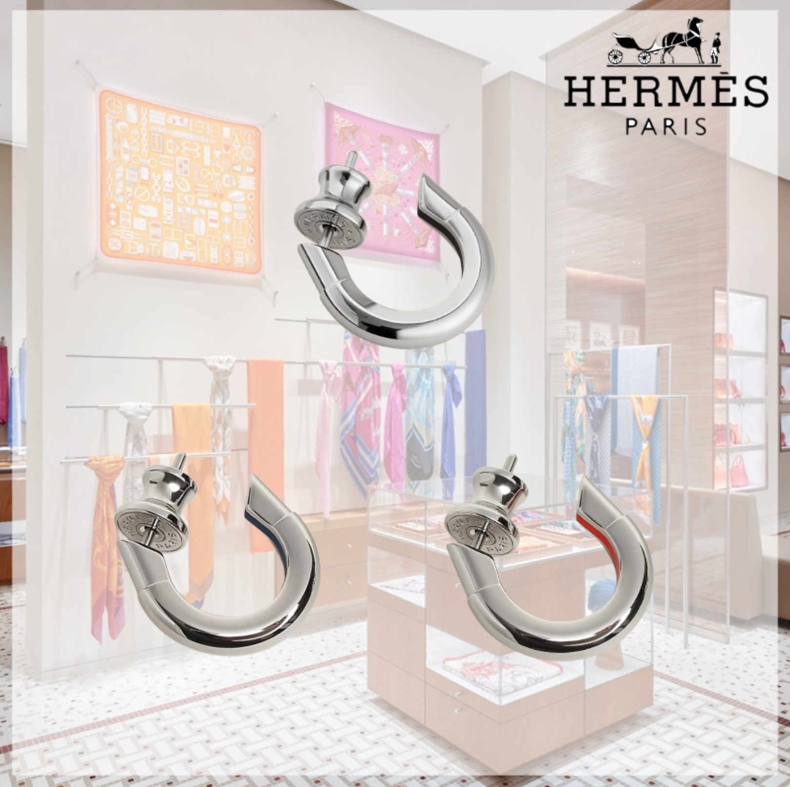 （直営店）ギフトにも♪HERMES Sabot 片耳 ピアス