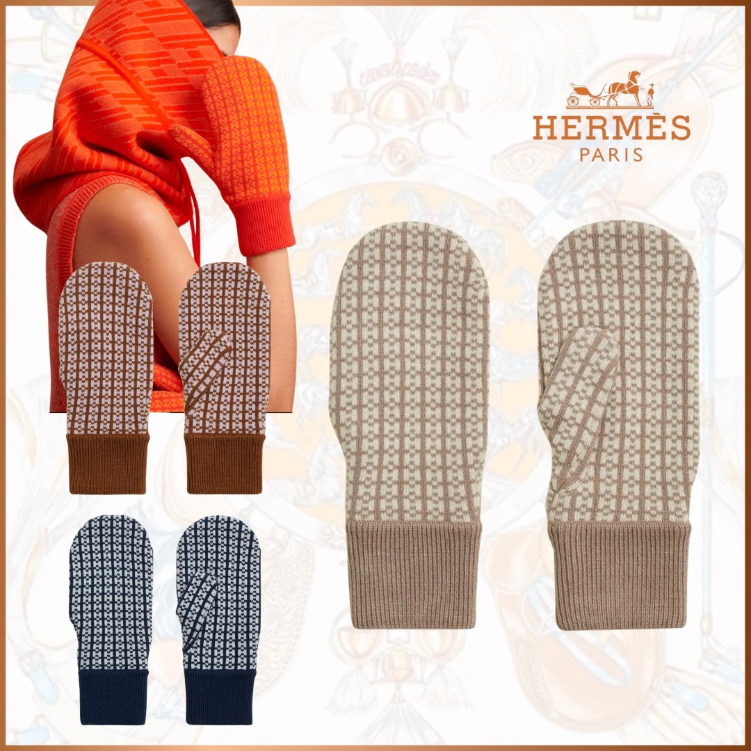 【ファッショナブル】◆HERMES◆カシミヤ手袋