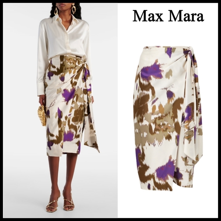 【Max Mara】国内未掲載商品 Dritto シルク ラップスカート