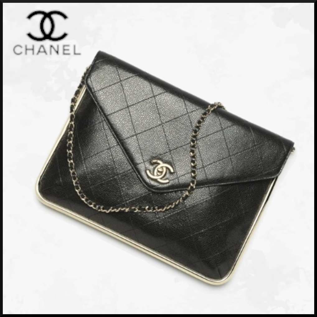 24/25AW♪ブラック【CHANEL】シャネルチェーン クラッチ バッグ
