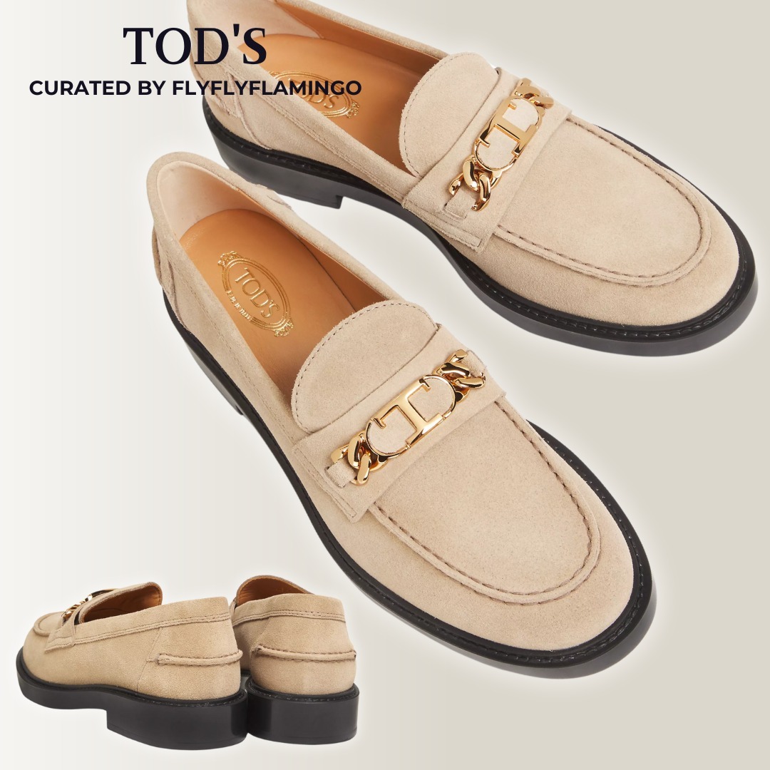 TOD'S【トッズ】Gomma Basso Tチェーン スエード ローファー