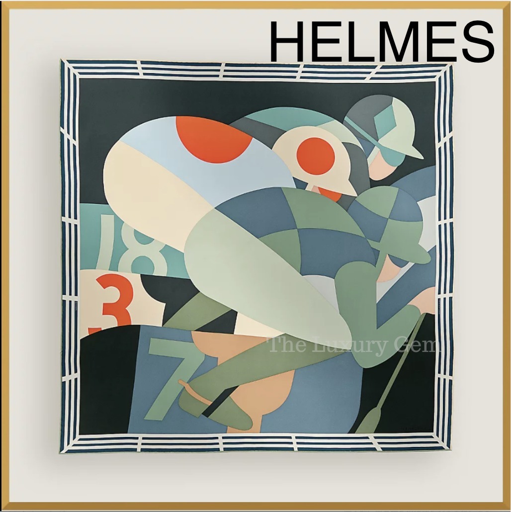 人気【HERMES】シルクスカーフ 90 18-3-7