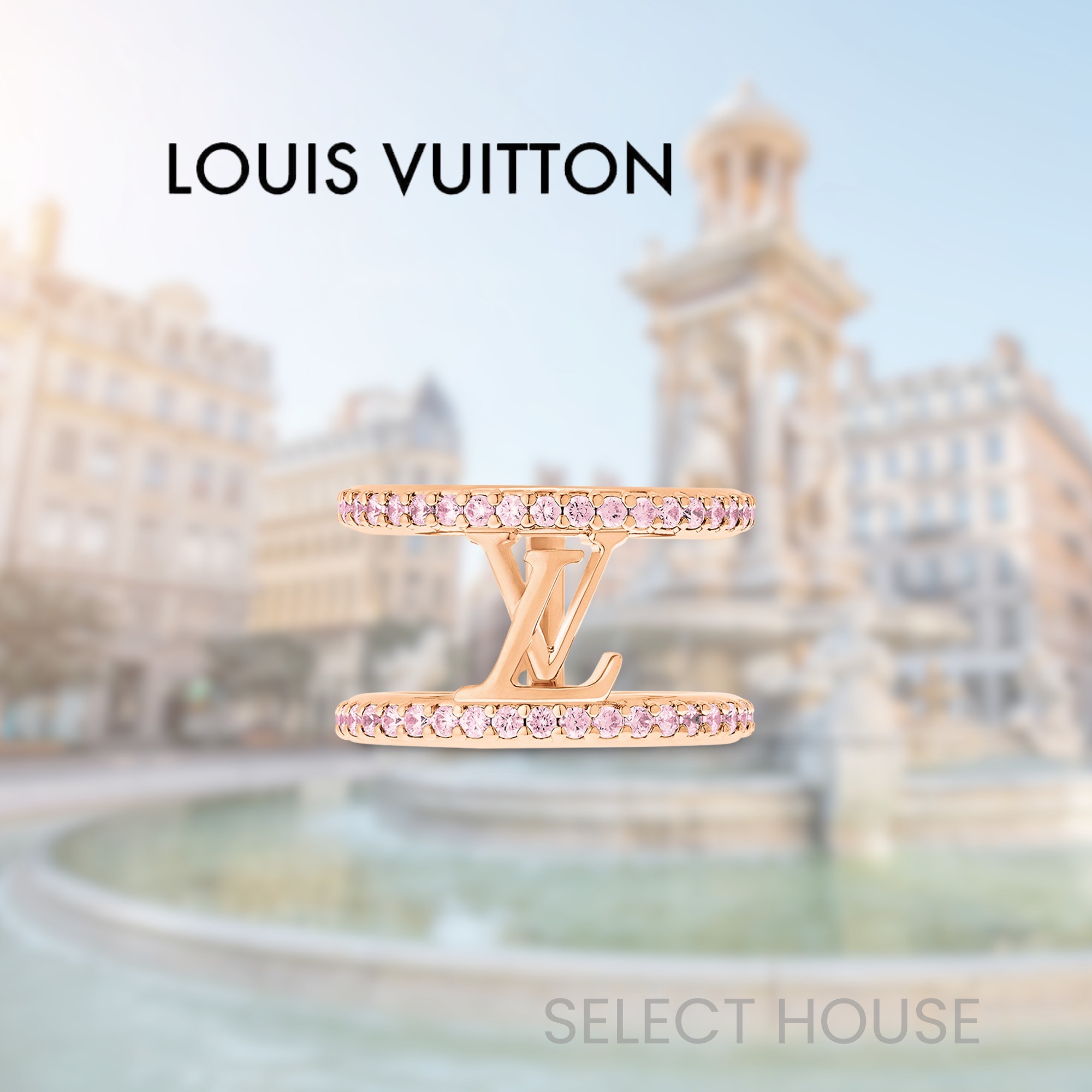 LOUIS VUITTON リングLV アイコニック ストラス ピンク ゴールド