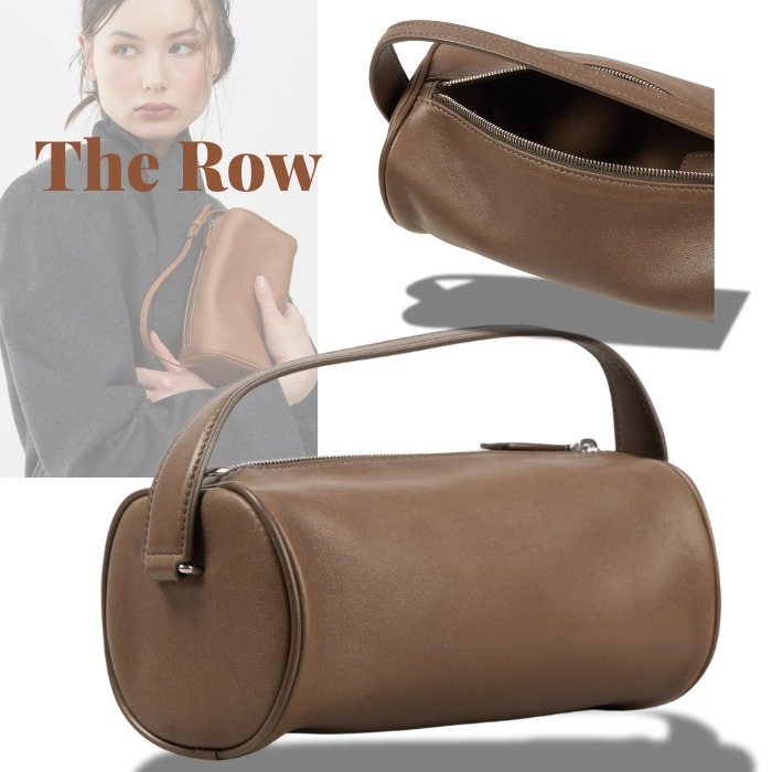 完売必至★人気★THE ROWザロウ Round 90's gray leather bag