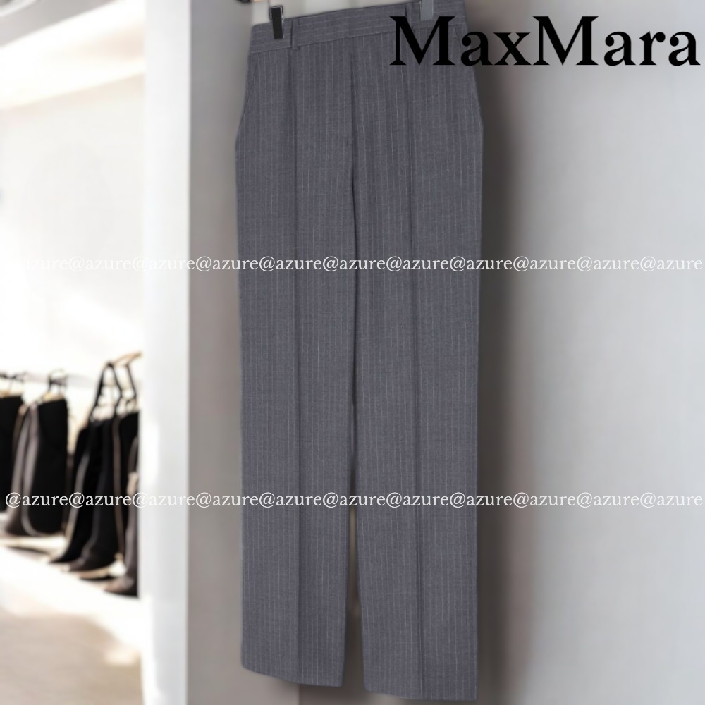 直営♪Max Mara Studio ウールフランネル ストレート GONG