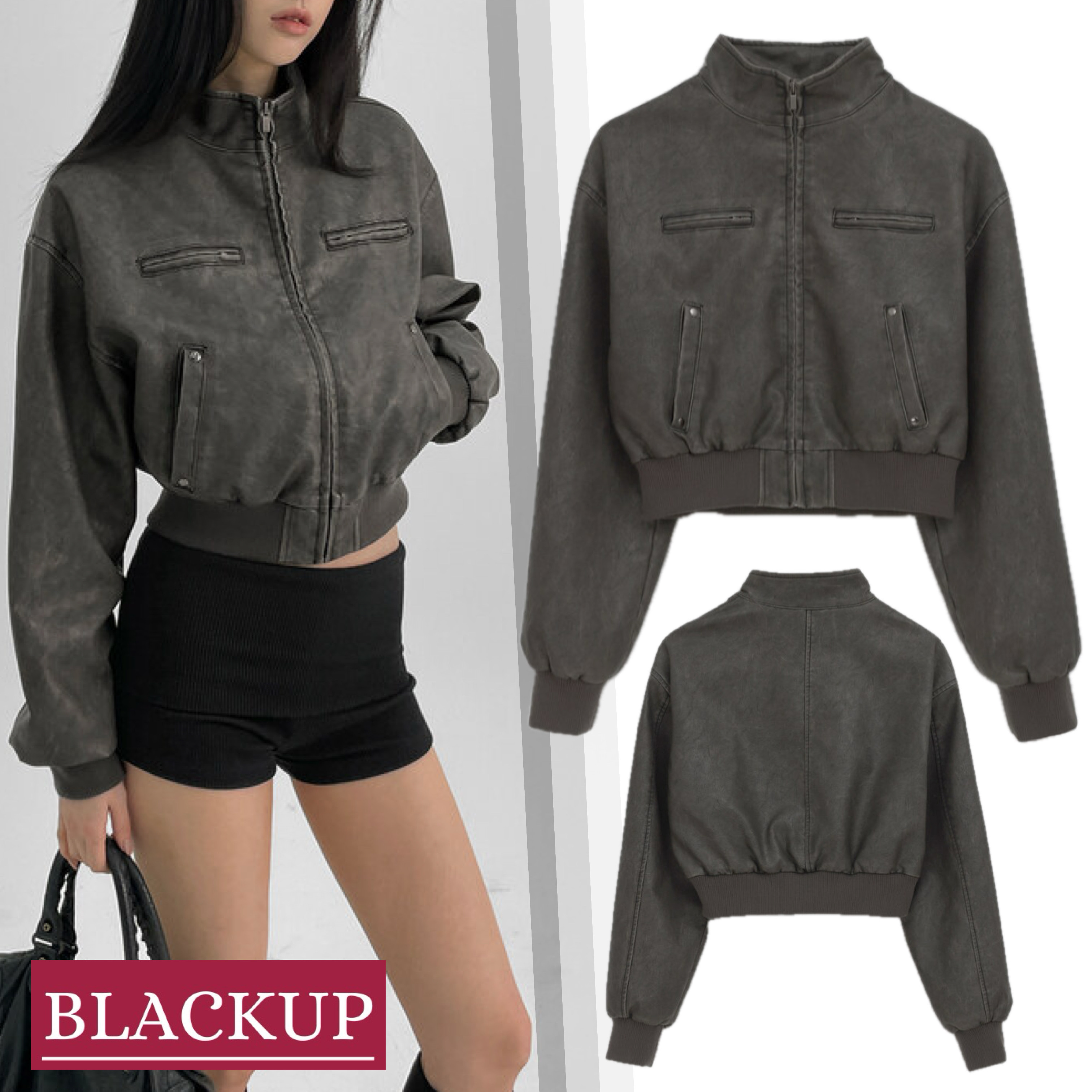 韓国発【BLACKUP】ダエルヴィンテージレザージャンパー 送料込