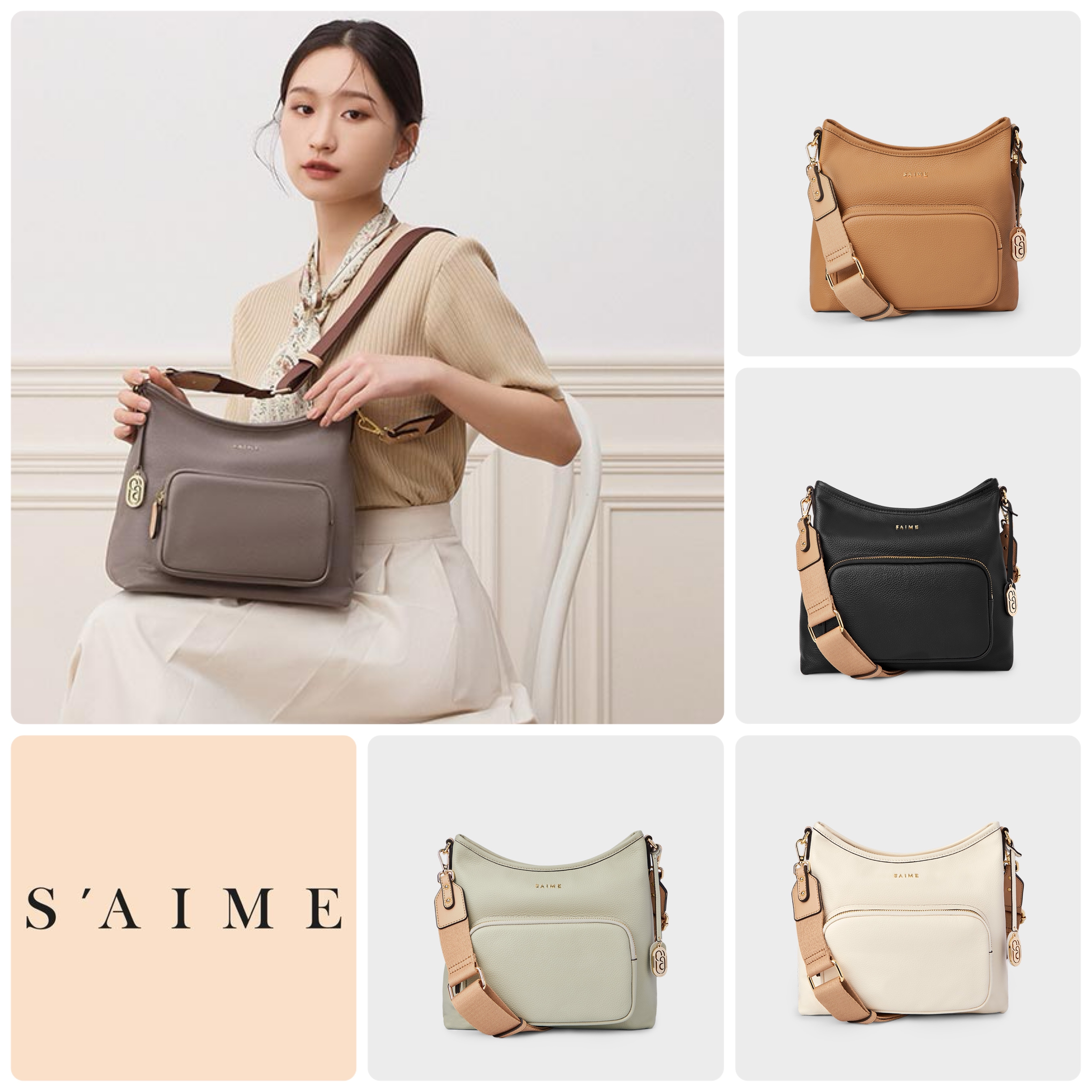 S’AIME♡ レザー ショルダーバッグ 2way ストラップ付