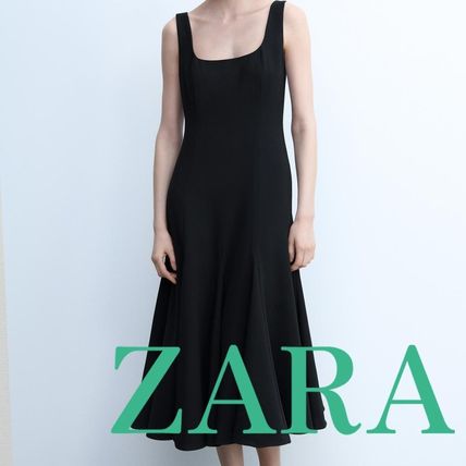 ☆ドイツ発*ZARA*新作*スクエアネックワンピ/BLACK☆ ZARA ザラ☆スクエアネックワンピース ブラック - メルカリ